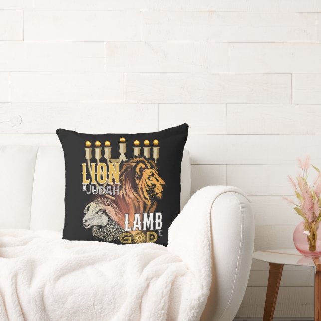 Lion Of Judah Lamb Of God Throw Pillow (Couch)