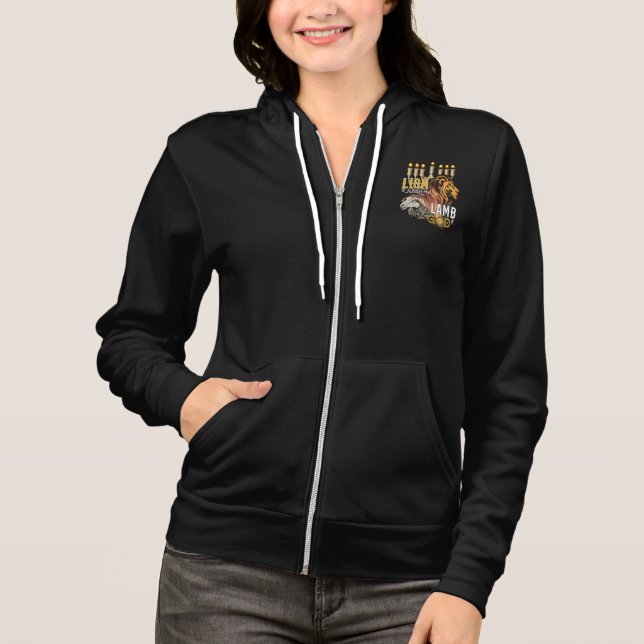 Lion Of Judah Lamb Of God Women's Full-Zip Hoodie (Front)