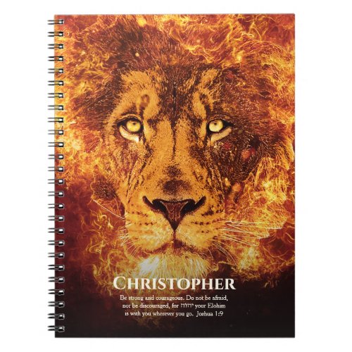 Lion of Judah Named Bible Quote Notebook