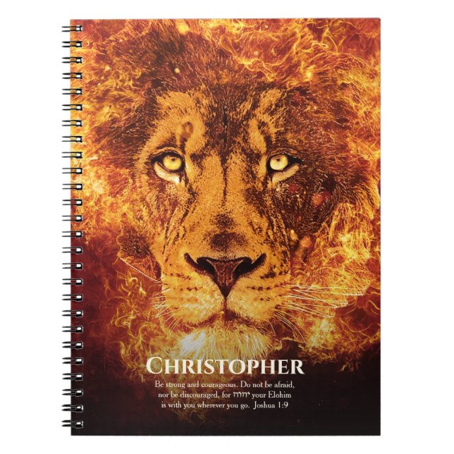 Lion of Judah Named Bible Quote Notebook (Front)