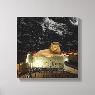 Lion Of Judah On The Western Wall Canvas Print