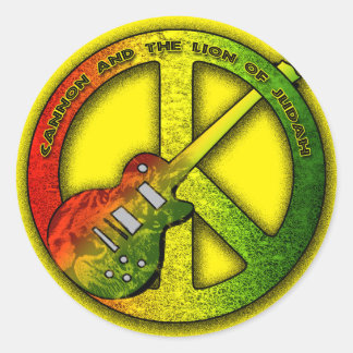 Lion of Judah Peace Sign Classic Round Sticker