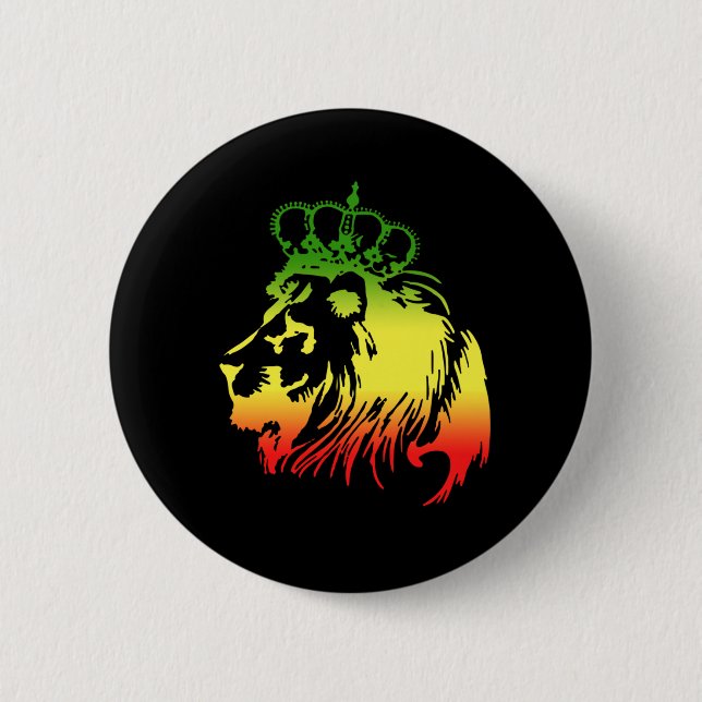 Lion Of Judah - Rasta Button (Front)