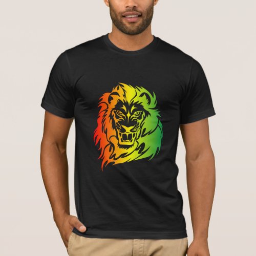 Lion of Judah Rasta Colors Dark shirt design