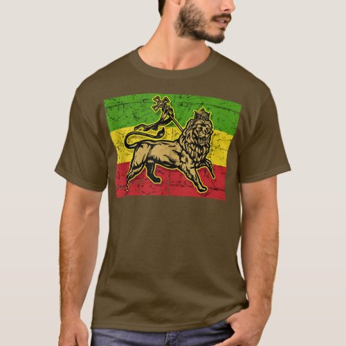 Lion of Judah Rasta Ethiopian Cross Reggae Old Eth T_Shirt