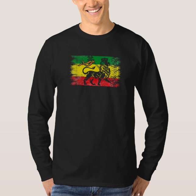 Lion of Judah Rasta Ethiopian Reggae Old Ethiopia  T-Shirt (Front)