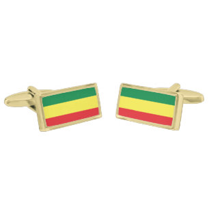 Lion of Judah Rasta Jah Rastafari Reggae Gold Cufflinks