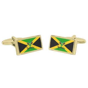 Lion of Judah Rasta Jah Rastafari Reggae Gold Cufflinks