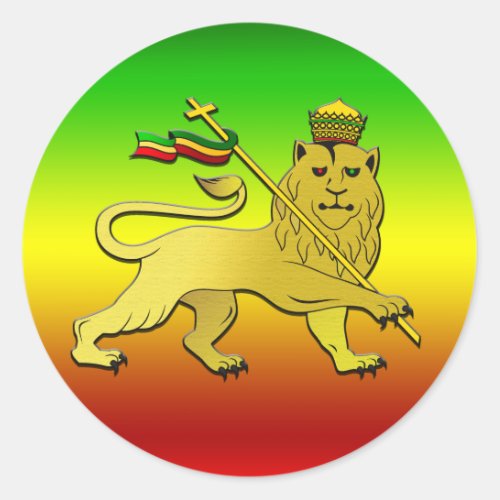 Lion Of Judah _ Rasta Reggae Lion Classic Round Sticker