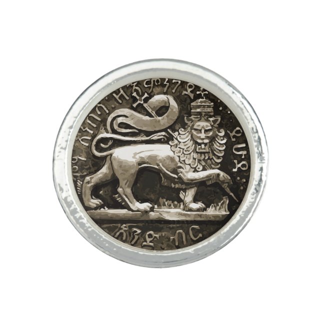 Lion of Judah Rasta Silver Ring (Front)