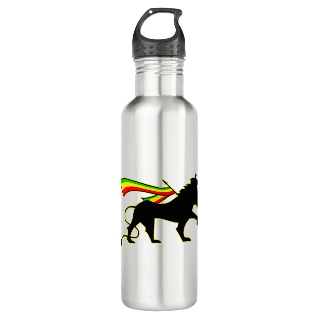 Lion Of Judah - Rasta Stainless Steel Water Bottle (Front)