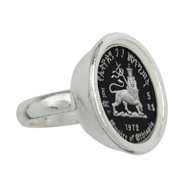 Lion of Judah - Rastafari - Empire Silver Ring (Side)