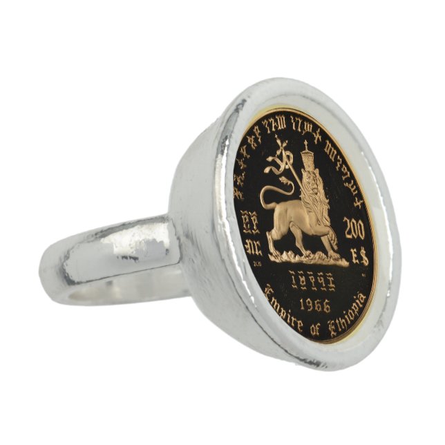 Lion of Judah - Rastafari - Empire Silver Ring (Side)