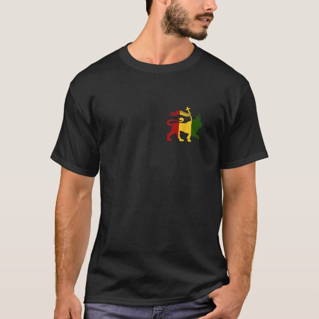 Lion Of Judah Reggae Rastafari Ethiopian Hebrew Is T-Shirt (Front)