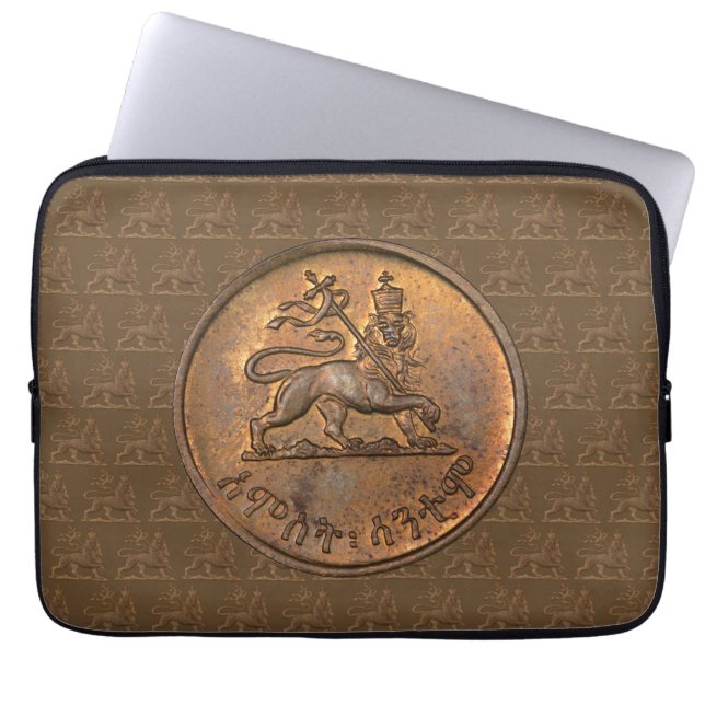 Lion of Judah Selassie Rasta Reggae Africa Roots Laptop Sleeve (Front)