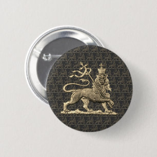 Lion of Judah Shirt Jah Army Rasta Tee Button
