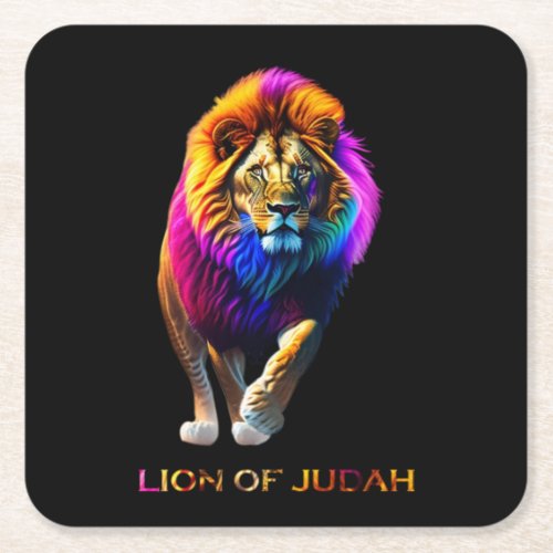 Lion of Judah Square Paper Coaster