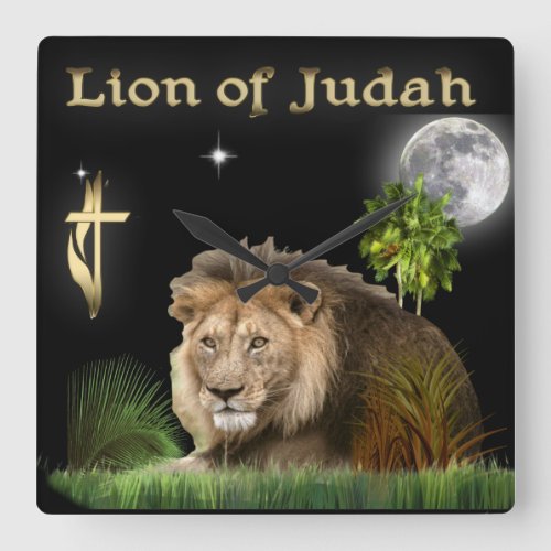 lion of Judah Square Wall Clock