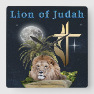 Lion of Judah Square Wall Clock