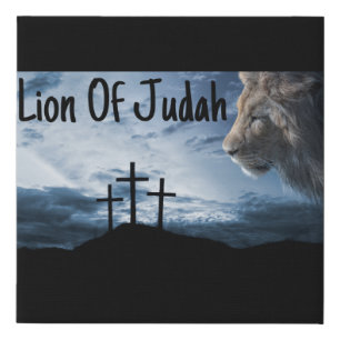 Lion Of Judah Tribe Cross Canvas Wall Art
