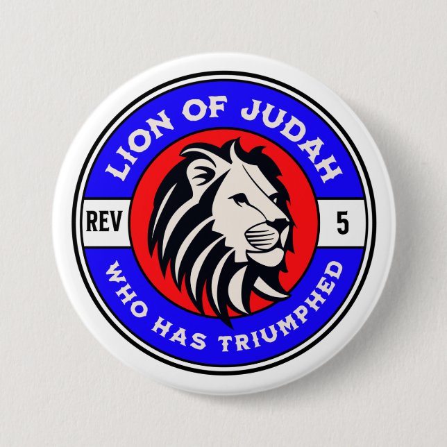 Lion of Judah Who Has Triumphed Christian Jesus Button (Front)