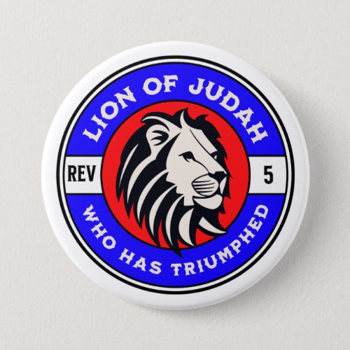 Lion of Judah Who Has Triumphed Christian Jesus Button