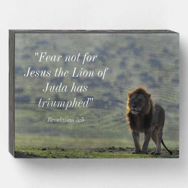 Lion of Judah Wooden  Wooden Box Sign (Front Horizontal)