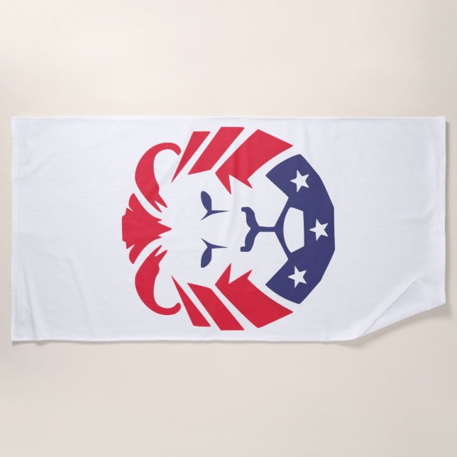Lion of Patriots Beach Towel (Front)