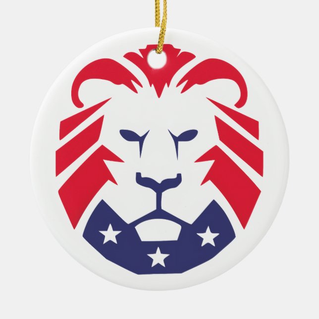 Lion of Patriots Ceramic Ornament (Front)