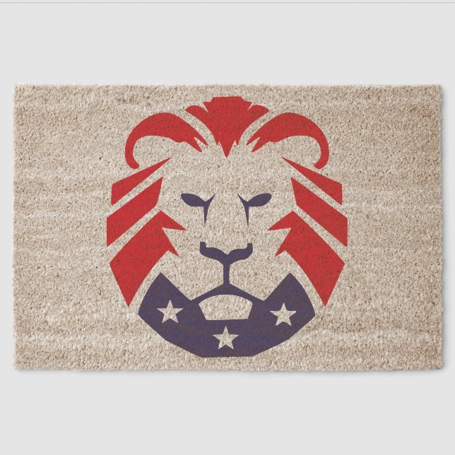 Lion of Patriots Fiber Doormat (Front)