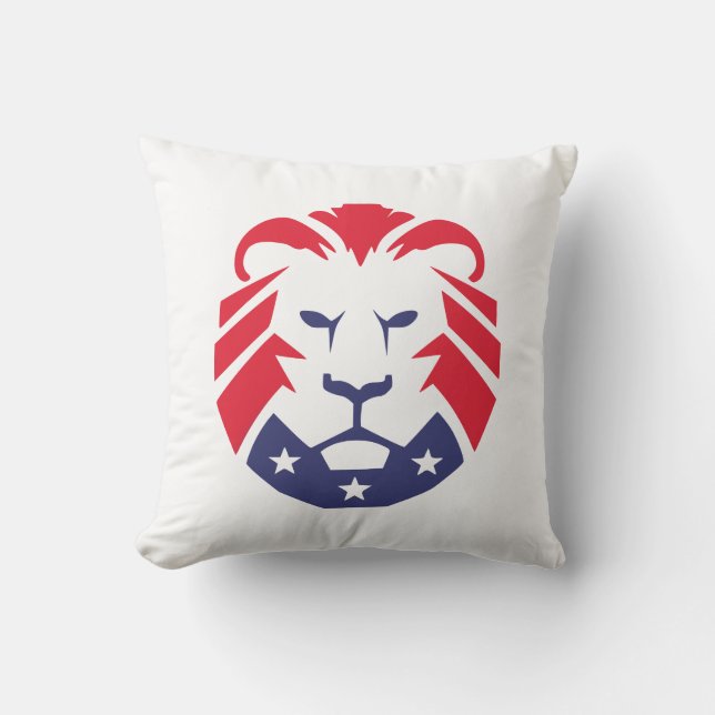 Lion of Patriots Throw Pillow (Front)