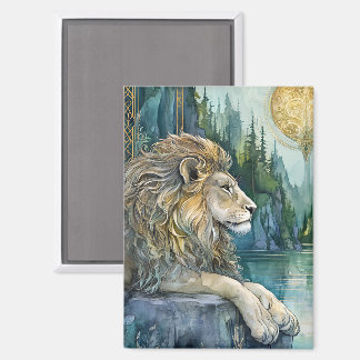 Lion of the Enchanted Realm Fantasy Art Magnet