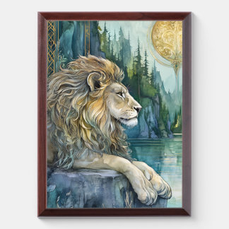 Lion of the Enchanted Realm Fantasy Art Plaque