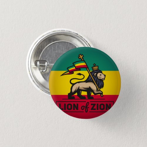 Lion of Zion _ Haile Selassie _ Rastafari Button