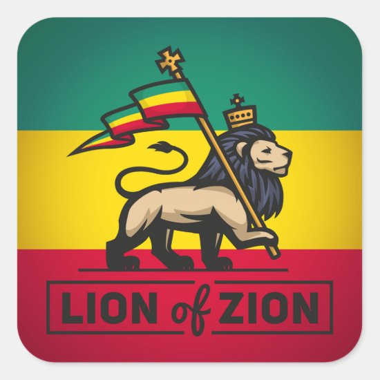 Sions lejon - Haile Selassie - Rastafarian klistermärke