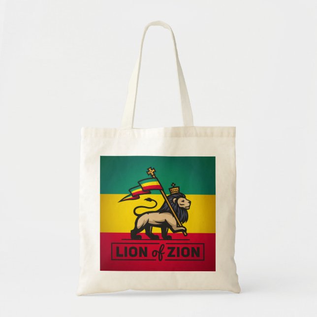 Lion of Zion - Haile Selassie - Rastafari Tote bag (Front)
