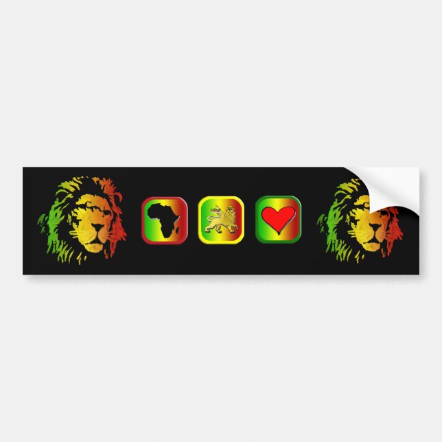 Lion of Zion Judah Reggae Lion Bumper Sticker (Front)