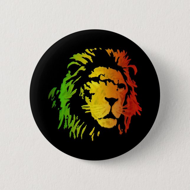 Lion of Zion Judah Reggae Lion Pinback Button (Front)