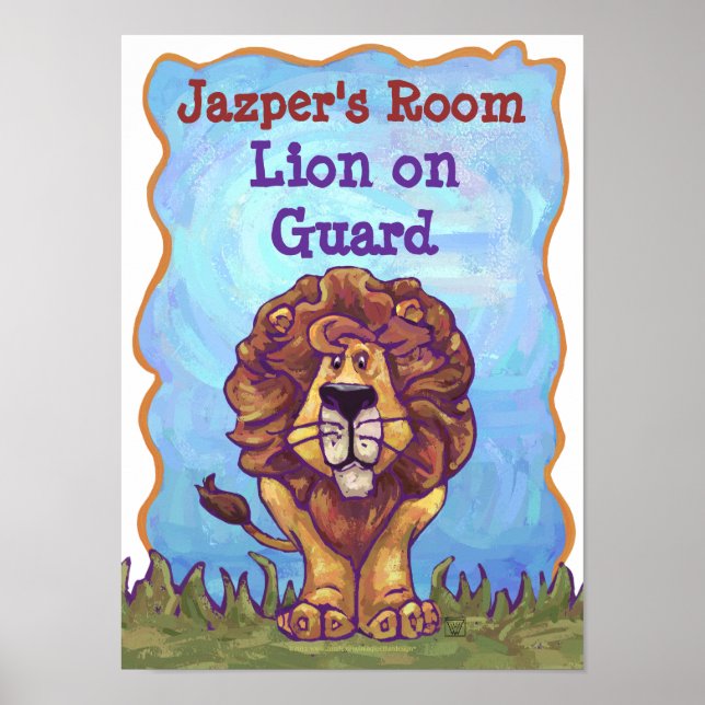 Lion on Guard Personalized Room Poster (Front)