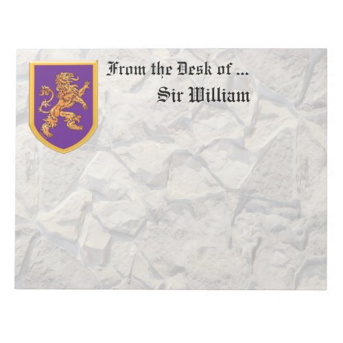 Lion on Purple Shield Notepad