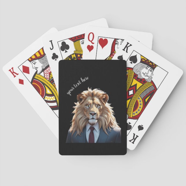 lion on suit  poker cards (Back)