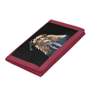 lion on suit  trifold wallet