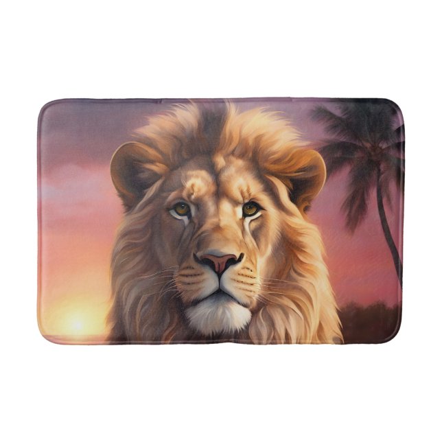 Lion on the beach bath mat (Front)