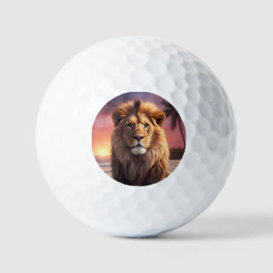 Lion on the beach golf balls