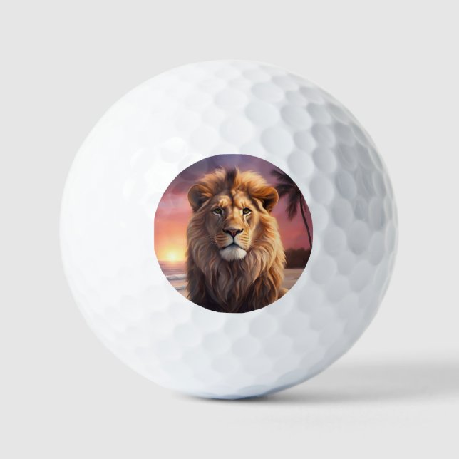 Lion on the beach golf balls (Front)