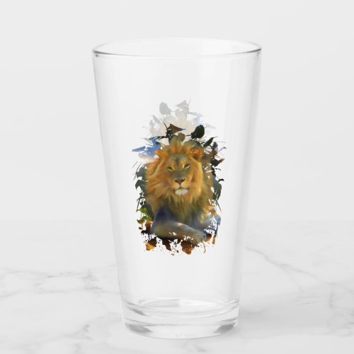 LION ON THE JOB GLASS