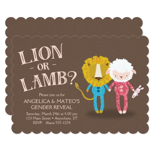 Lion or Lamb Gender Reveal Invitation