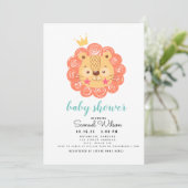 Lion , Orange, Baby Shower ,İt’s a boy , Baby Card (Standing Front)