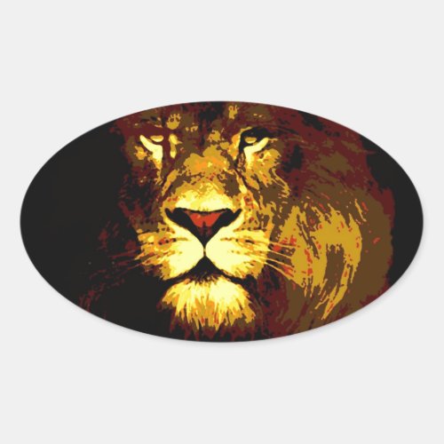 Lion Oval Sticker