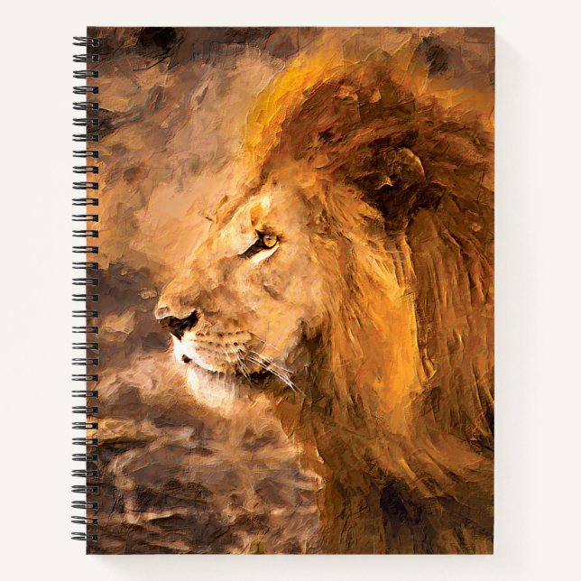Lion Painting Golden King Art Notebook (Front)